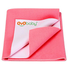 Deals, Discounts & Offers on Baby Care - OYO BABY Waterproof Rubber Sheet Quick Dry Bed Protector Waterproof Baby Cot Sheet (Small (70cm x 50cm), Salmon Rose)