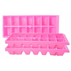 Deals, Discounts & Offers on  - Wonder Plastic Prime Aanchal Fridge Ice Cube Tray Set, 3 Pc Ice Tray With 14 Cube, Pink Color,
