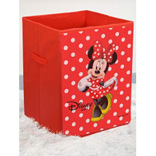 Deals, Discounts & Offers on  - Fun Homes Disney Minnie Print Non Woven Fabric Foldable Laundry Basket, Toy Storage Basket, Cloth Storage Basket with Handles (Red) (Fun0779)
