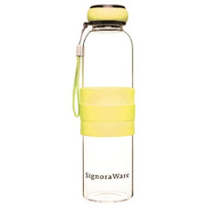 Deals, Discounts & Offers on  - Signoraware Aqua Marine Borosilicate glass Bottle, 550 ml, with Silicon Sleeve, Multicolor