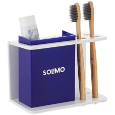 Deals, Discounts & Offers on  - Amazon Brand - Solimo Premium Acrylic Glass Toothbrush Holder - 420 Milky White and Blue, Wall Mount Multi Purpose Bathroom Shelf - 1 Pc