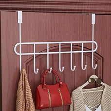 Deals, Discounts & Offers on Home Improvement - Everline Multi - Alloy Steel Functional Steel Over The Door Hook Hanger Organizer/Wall Hook Rack - Black (7 Hook)