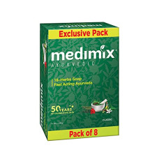 Deals, Discounts & Offers on Beauty Care - Medimix Ayurvedic Classic 18 Herbs Soap, 125 g (Pack of 8)