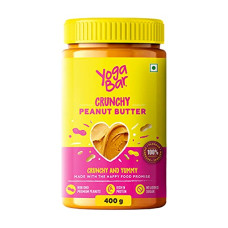 Deals and Offers on - Yogabar Crunchy Peanut Butter Unsweetened | Premium Non GMO Slow Roasted Peanut Butter| No Added Sugar Peanut Butter Crunchy | No Palm Oil & Vegan 400g Deals, Discounts & Offers on - Yogabar Crunchy Peanut Butter Unsweetened | Premium Non GMO Slow Roasted Peanut Butter| No Added Sugar Peanut Butter Crunchy | No Palm Oil & Vegan 400g