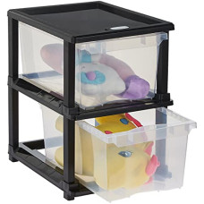 Deals, Discounts & Offers on  - Amazon Brand - Solimo Plastic Multipurpose Modular Drawer, 2 Racks, Large, Transparent, Rectangular, Set of 1