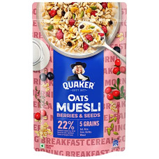Deals, Discounts & Offers on  - Quaker Oats Muesli 700g, Berries & Seeds flavour, Breakfast Oats Cereal