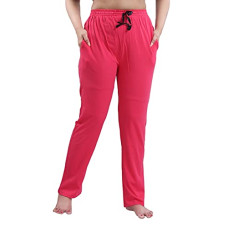 Deals, Discounts & Offers on Women - Fabme Women's Pyjama with Drawstring ( Dark Pink , XL )