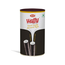 Deals, Discounts & Offers on  - Dukes Waffy Dark Vanilla Flavoured Rolls Tin (300g)