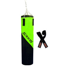 Deals, Discounts & Offers on  - Aurion P-105 of Faux Leather Punching Bag (Heavy Bag) with Boxing Hand wrap (Green-Black, 4 Feet Unfilled + Boxing Handwrap)