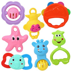 Deals, Discounts & Offers on  - Toyshine Pack of 7 Rattle Set with Teathers for New Born Babies, Toy