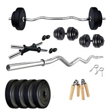 Deals, Discounts & Offers on  - Protoner Home Gym 10 kgs, 2.5 kg x 4 Plates, 1 x 3 feet bar,2 x Dumbbell rods and Hand Grippers