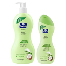 Deals, Discounts & Offers on Beauty Care - Parachute Advansed All Day Aloe Body Lotion, 100% Natural Moisturisers, 400ml + 250ml (Saver Pack)