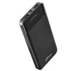 Deals, Discounts & Offers on Power Banks - pTron Dynamo Lite 10000mAh Li-Polymer Power Bank, Made in India, 10W 2.1A Fast Charging Power Bank For Smartphones & Dual USB Ports, Type C & Micro USB Input, Safe & Reliable - (Black)