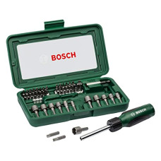 Deals, Discounts & Offers on Home Improvement - Bosch 66041612 Screwdriver bits Set (Black and Silver, 46-Pieces)