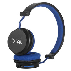 Deals, Discounts & Offers on Mobile Accessories - boAt Rockerz 400 Bluetooth Wireless On Ear Headphones With Mic With Upto 8 Hours Playback & Soft Padded Ear Cushions(Black/Blue)