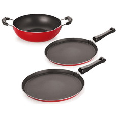 Deals, Discounts & Offers on Cookware - Nirlon Pfoa Free Non-Stick Coated Pure Aluminium Cookware Combo Essential Gift Set with Bakelite Handle