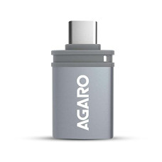 Deals, Discounts & Offers on Mobile Accessories - AGARO USB A 3.0 to Type C OTG Adapter, USB C Male to Female USB OTG Adapter, Thunderbolt to USB Adapter Compatible with Type C Devices, Metallic Grey