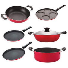Deals, Discounts & Offers on Cookware - Nirlon Non Stick Kitchenware Kitchen Cooking Utencil Giftset of 6 Pieces (2.6mm_FT13_FT12_KD13_DKDB_Cass20_UP4)
