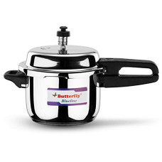 Deals, Discounts & Offers on Cookware - Butterfly Blue Line Stainless Steel Outer Lid Pressure Cooker, 3 Litre