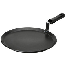 Deals, Discounts & Offers on Cookware - Amazon Brand - Solimo Aluminium Hard Anodized Non-Stick Flat Tawa with Bakelite Handle, 30 cm (Induction Bottom), Black