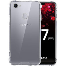 Deals, Discounts & Offers on Mobile Accessories - Casotec Transparent Clear PC + TPU Hybrid Slim Hard Rugged Armor Shockproof Bumper Back Case Cover For Oppo F7 - Clear