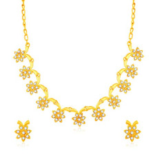 Deals, Discounts & Offers on Women - Sukkhi Ravishing Gold Plated Wedding Jewellery Austrian Diamond Necklace Set For Women (N82917)