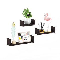 Deals, Discounts & Offers on Furniture - Furniture Cafe U Shaped Engineered Wood Wall Shelf For Living Room Stylish Wooden Floating For Room Wall Home Storage Racks Organizer and Book Shelves Bookcase For Study Room(Set of 3, Black)