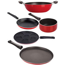 Deals, Discounts & Offers on Cookware - Nirlon Non-Stick Aluminium 5 Piece Gas Compatible Kitchen Essential Item Online