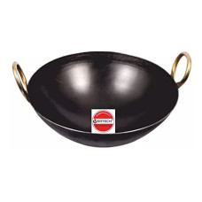 Deals, Discounts & Offers on Cookware - VERTECH Natural Iron (Loha) Kadhai Deep Bottom Kadai / Fry Pan / Frying Kadhai Handmade Loha Lokhand with Golden Handle Small Size (800ml) 0.8 LTR.