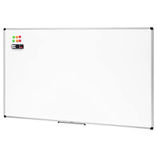 Deals, Discounts & Offers on  - AmazonBasics Whiteboard Drywipe Magnetic with Pen Tray and Aluminium Trim,Includes 6 magnets, 1 eraser, and 2 dry-erase markers, 2.95 ft x 1.96 ft (WxH)
