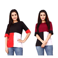 Deals, Discounts & Offers on Laptops - [Size L] DHRUVI TRENDZ Women Printed Top with Half Sleeves for Office Wear, Casual Wear, Under 399 Top