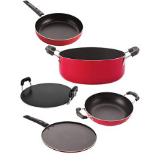 Deals, Discounts & Offers on Cookware - Nirlon Non Stick cookware Set of 5 Pieces Combo with bakelight Handle (FP11_KD12_RT_CS24_ST11)