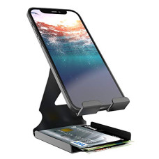 Deals, Discounts & Offers on Mobile Accessories - Elv Universal Mobile Phone Stand Holder Mount with Inbuilt Cable Organiser and Card Holder - Black