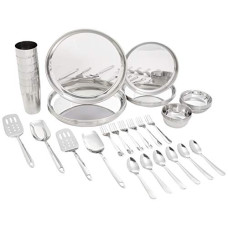 Deals, Discounts & Offers on  - Amazon Brand - Solimo Stainless Steel Dinner Set - 44 Pieces