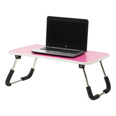 Deals, Discounts & Offers on Laptop Accessories - Townsville Albury Laptop Table With Stainless Steel Leg & Mobile Holder (Pink)