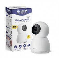 Deals, Discounts & Offers on Electronics - Halonix SecurCAM 360 3MP 3K Pro HD Pan/Tilt Wi-Fi Smart Home Security Camera, 8X Digital Zoom, 2-Way Audio, Night Vision, Motion Detection, SD Card Slot, Live View, Works with Android and iOS (White)
