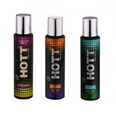 Deals, Discounts & Offers on Beauty Care - HOTT INTENSE, MUSK & AQUA NO Gas Perfume spray For Men- (Set of 3) (150ml each)