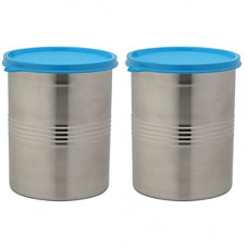 Deals, Discounts & Offers on  - Signoraware Modular Stainless Steel Container Round 4500ml, Set of 2,Blue