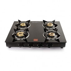 Deals, Discounts & Offers on  - Cello Prima Open Gas Stove 4 Burner Stainless Steel, Glass Top, (ISI Certified, Black)