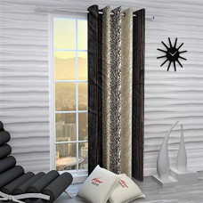 Deals, Discounts & Offers on  - Home Sizzler 1 Piece Eyelet Polyester Window Curtain, 5ft, Brown