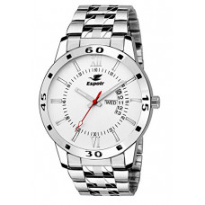 Deals, Discounts & Offers on Men - Espoir Exclusive Day & Date Display Analog White Dial Stainless Steel Men's Watch - WDD0507, Medium