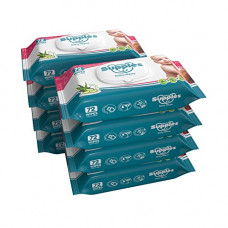 Deals, Discounts & Offers on Baby Care - Supples Baby Wet Wipes with lid Enriched with Aloe Vera, 72 Wipes/Pack (Pack of 8)