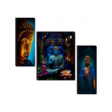 Deals, Discounts & Offers on  - SAF Set of 3 Buddha UV Textured Home Decorative Gift Item Painting , 18 Inch X 12 Inch - SANFJM31046, Figures, Religious