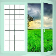 Deals, Discounts & Offers on  - SIA VENDORS? Small Square Grid Privacy Window Film Window Cling Square Pattern Non Adhesive Window Sticker Glass Door Film UV Blocking