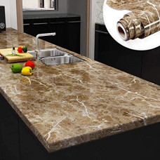Deals, Discounts & Offers on Home Improvement - SIA VENDORS Brown Marble Contact Paper For Countertops aux Waterproof Wallpaper