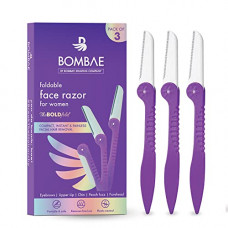 Deals, Discounts & Offers on Health & Personal Care - BOMBAE Foldable Hair Removal Razor For Women (Pack of 3) | Easy Facial Hair Removal At Home | Gentle on Skin