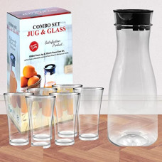Deals, Discounts & Offers on  - Suzec Transparent Unbreakable Water Juicy Jug and 6 Pcs. Glass Combo Set