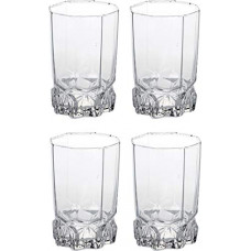 Deals, Discounts & Offers on  - Afast Multipurpose Food Grade Designer Transparent Water Glass, Set of 4, Capacity 280 ML, Clear,