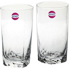 Deals, Discounts & Offers on  - Afast Multipurpose Food Grade Designer Transparent Water Glass, Set of 2, Capacity 220 ML, Clear,