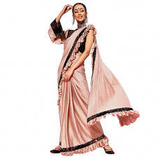Deals, Discounts & Offers on Women - Womanista Women's Crepe Saree (TI2407A_Peach)